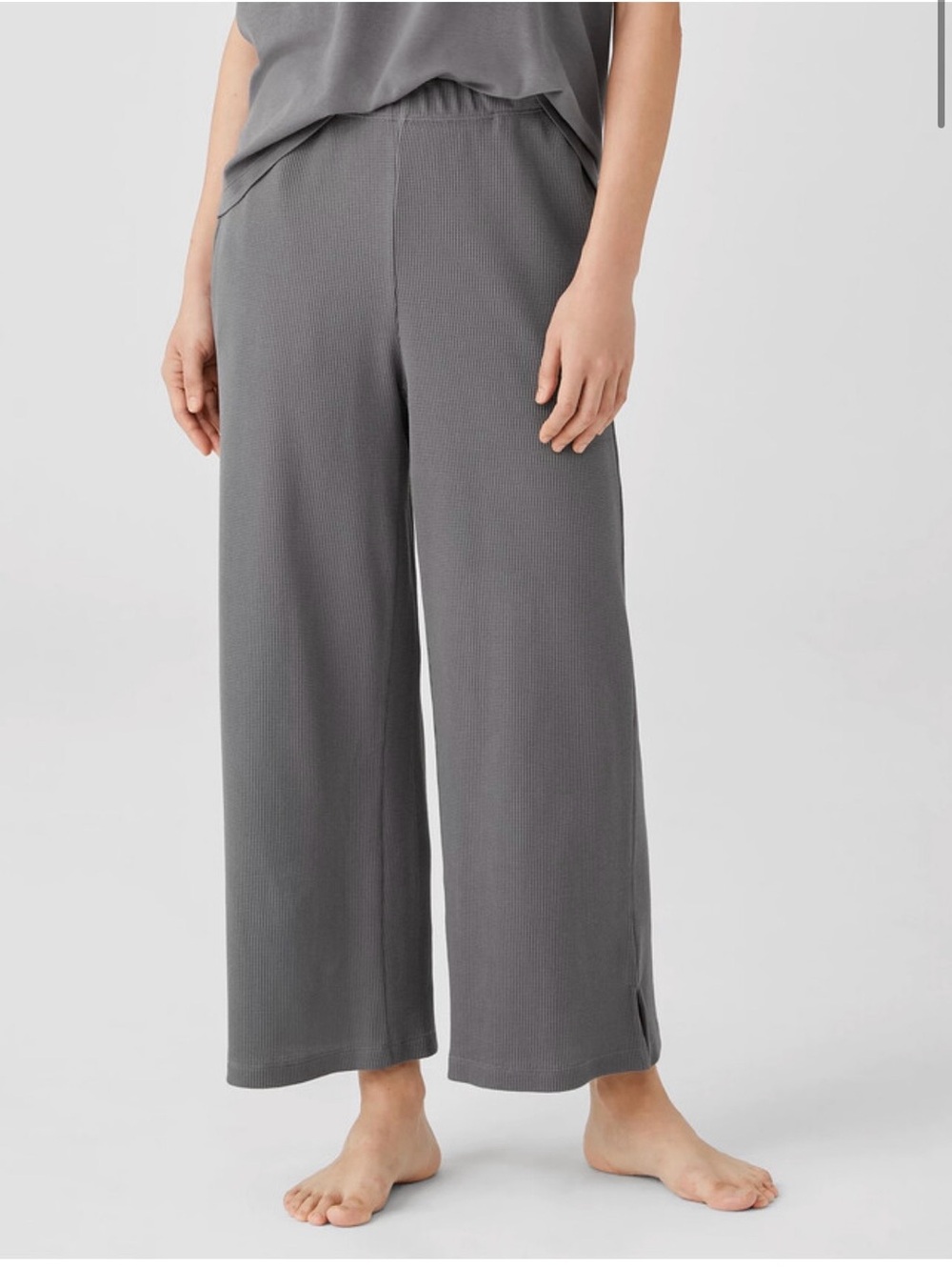Eileen fisher organic cotton waffle capri lounge pants lot of 2 size XS